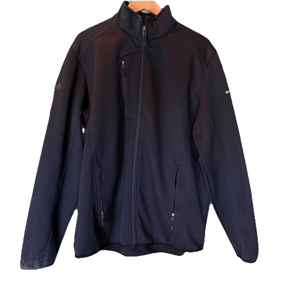 Eddie Bauer Mens Lightweight Jacket Zippered‎ Pockets XL Black 100% Polyester